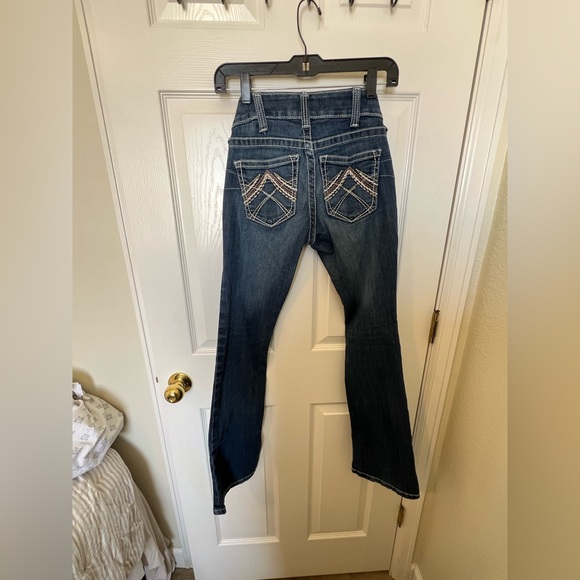*Repaired* Ariat R.E.A.L. Denim Bootcut Jeans Dark Wash Stretch Women’s 25S - Picture 4 of 7